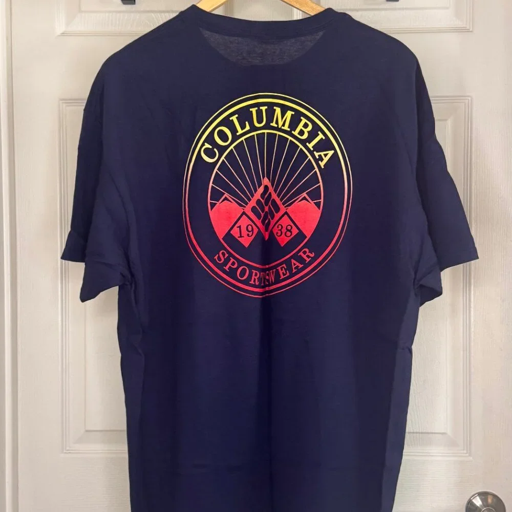 Columbia Sportswear Men's Blue Cotton Branded T in XL - Picture 2 of 3